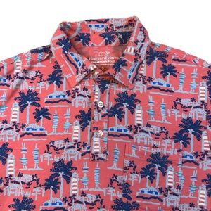 Vineyard Vines Men's Edgartown Pique Polo Shirt-Men’s Small-Tropical-Coastal
